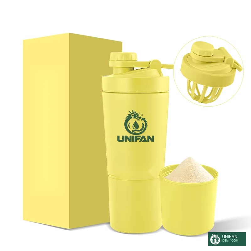 UNIFAN Protein Shaker Bottle with Protein Component Insulated Stainless Steel Double Wall Vacuum Gym Durable Protein Shaker Cup