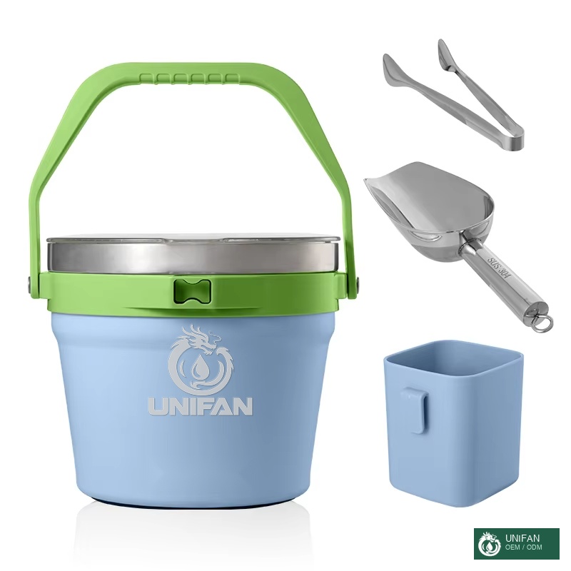 UNIFAN UNIFAN7L Ice Bucket 304 Stainless Steel Double Wall Insulated Vacuum Beer Cooler Support Custom With Accessory Lid