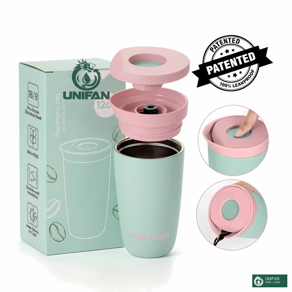 UNIFAN 350ml Coffee Mug UNIFANCoffee Tumbler 304SS Double Wall Insulated Vacuum Stainless Steel Mug Support Custom Milk Frother