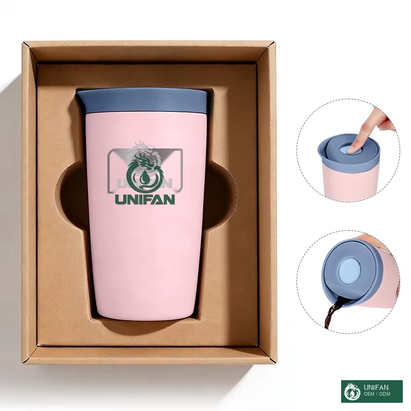 UNIFAN Hot-Selling Travel Coffee Mug with 100% Leak Proof Press Lid Reusable Insulated Stainless Steel Coffee Mug