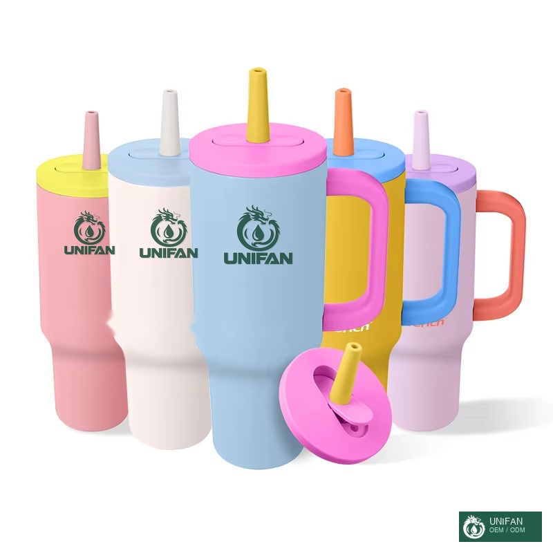UNIFAN Thailand Manufacturer 40oz Stainless Steel Vacuum Insulated Travel Mug with Straw Lid 100% Leak Proof for Bervage