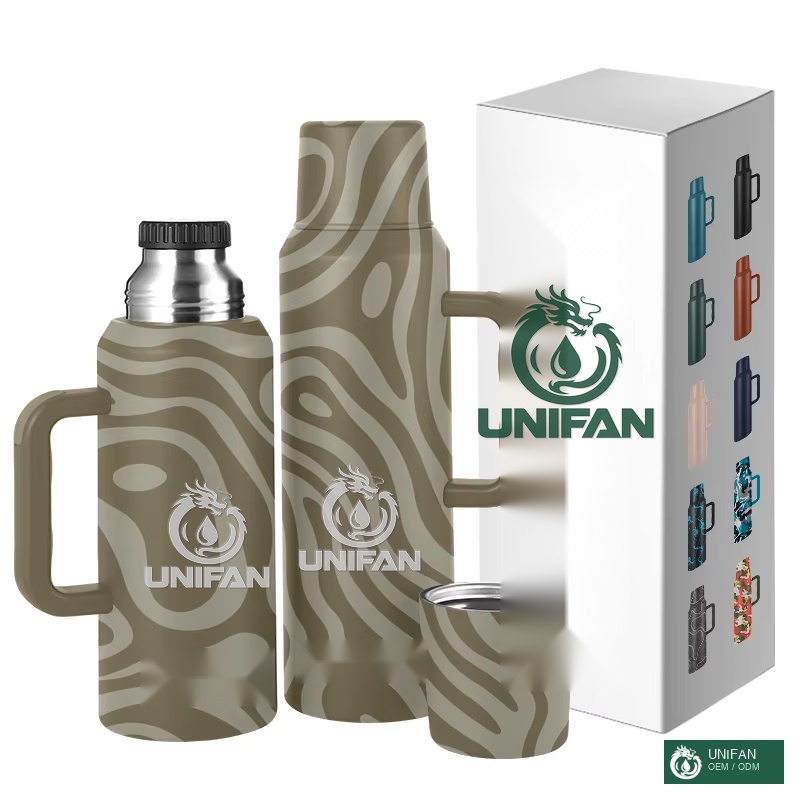 UNIFAN Thailand Manufacturer Cambodia Factory 1.2L Vacuum Insulated Stainless Steel Customized With Leakproof Build-in Lid Cup