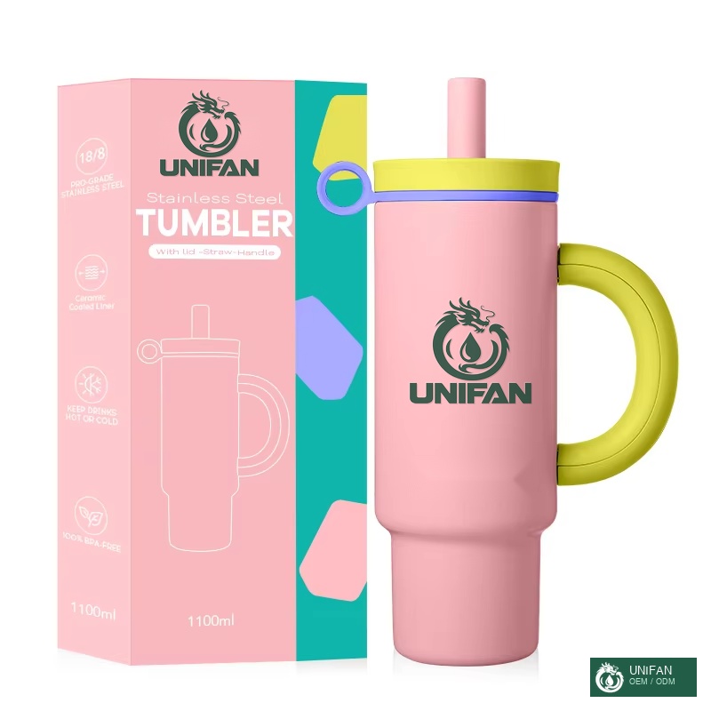 UNIFAN Bulk Order Customization Portable 360° Overturn Double Vacuum Insulation Keep Warm and Cold Water Tumbler for Short Trip Camping