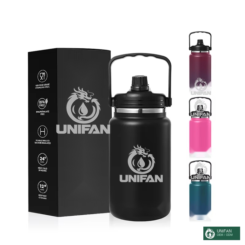 UNIFAN Growler Beer 128oz 1 Gallon Stainless Steel Growler Big Water Bottle Vacuum Flask Stainless Steel Beer Growler
