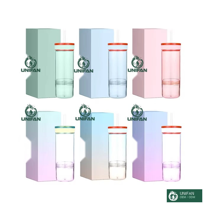 UNIFAN Custom logo BPA Free Plastic Water Bottle with Storage Compartment Container Plastic Water Bottle for Outdoor