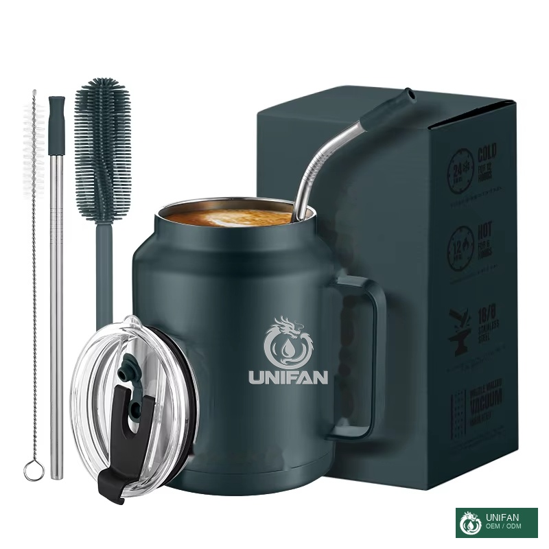 UNIFAN Custom Sublimation Personalized 850ML Stainless Steel Vacuum Beer Growler Big Stainless Steel Mug with Handle