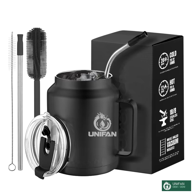 UNIFAN Custom Large Capacity Stainless Steel Vacuum Flask Insulated Travel Pot Handle Lid Novelty Easy Beer Growler Tumbler
