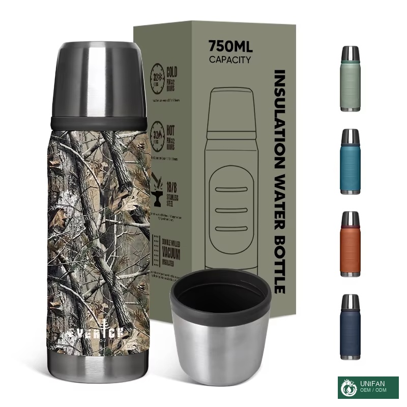 UNIFAN UNIFAN304 Stainless Steel Double-Layer Insulated Tumbler Outdoor Sports Water Bottle Handle Travel Thermal Flask