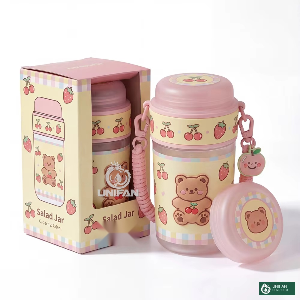 UNIFAN UNIFANBPA FREE Plastic Leakproof Kids Bento Lunch Box Container Lunch Box Food Jar