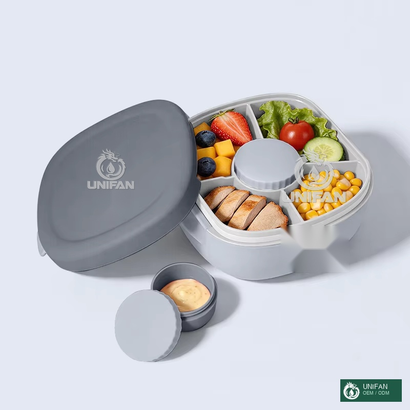 UNIFAN 2026 Custom Functional Portable Lunch Box Plastic BPA-free Leakproof Easy to Clean Kid-Friendly Outdoor