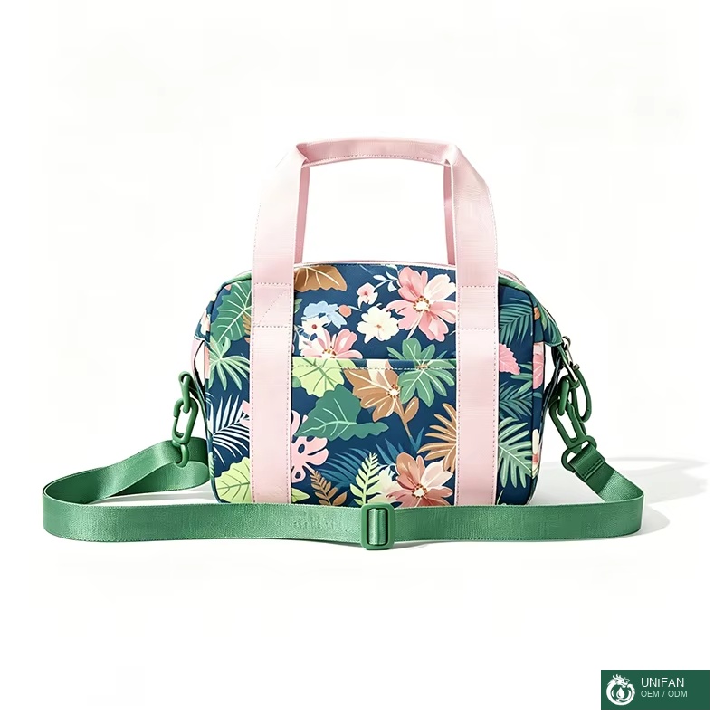 UNIFAN Custom Crossbody Handbag 6L Custom for Picnic Camping or Outdoors Fabric Insulated with Handle Small Zippered Pouch