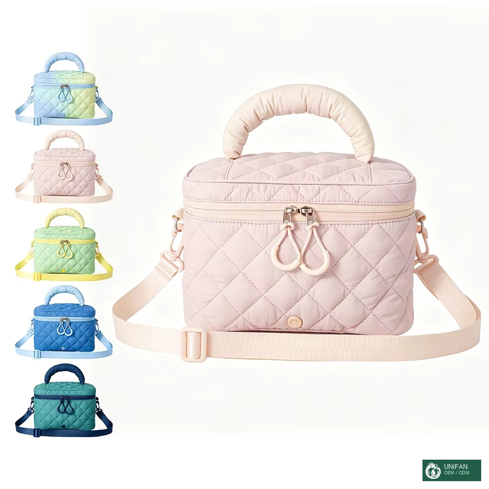UNIFAN Custom Crossbody Handbag 6L for Picnic Camping or Outdoors Fabric Insulated with Handle Small Zippered Pouch