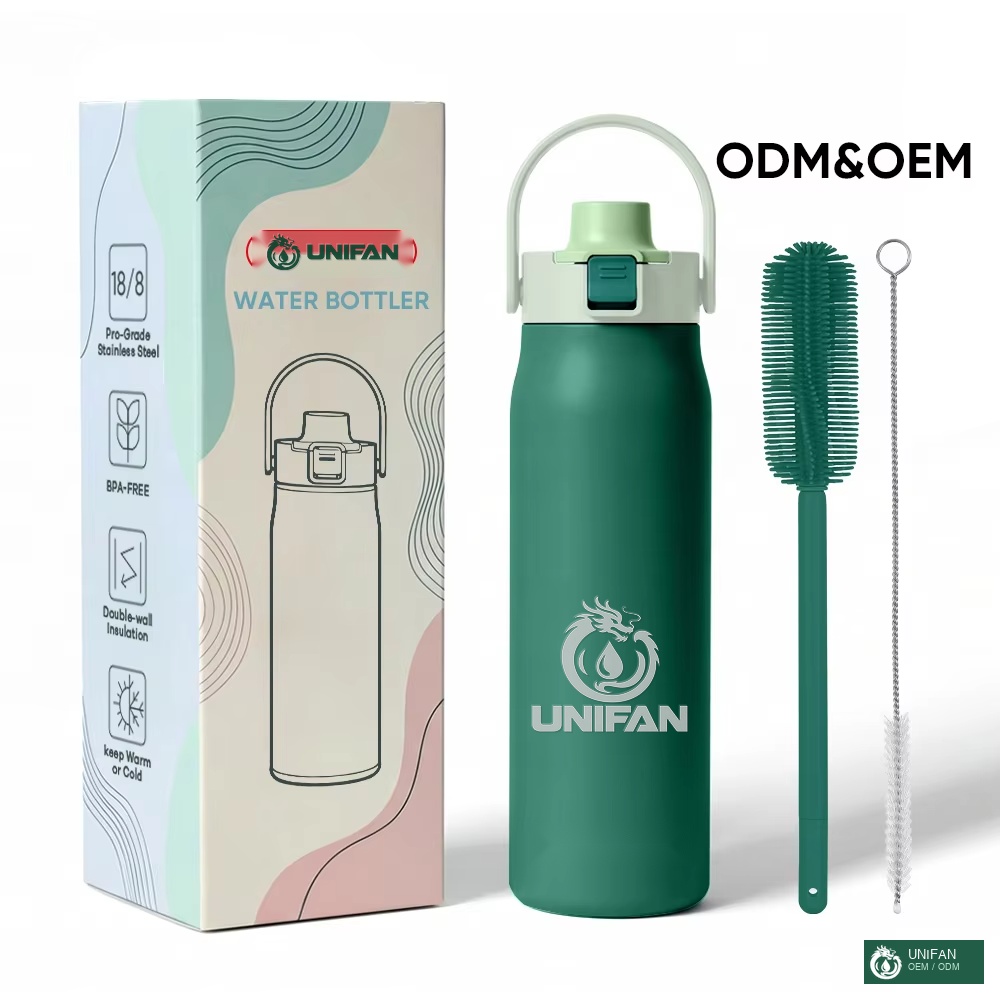 UNIFAN 40 oz Vacuum Insulated Stainless Steel Water Bottle with Straw, Double Wall Wide Mouth Leak Proof, BPA Free for Gym Outdoor