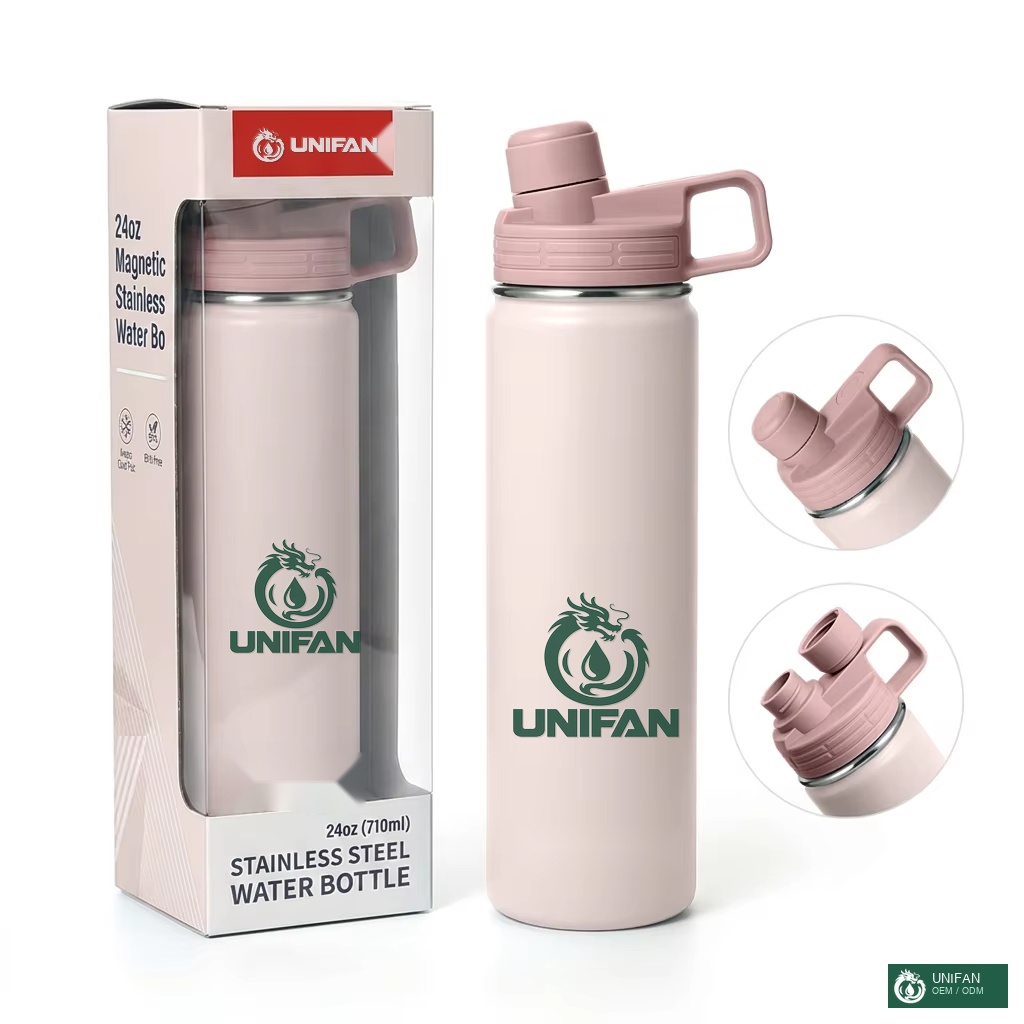 UNIFAN Large Capacity Stainless Steel Water Bottle with Magnetic Cap Double Wall Vacuum Insulated Eco-friendly Leakproof for Sports