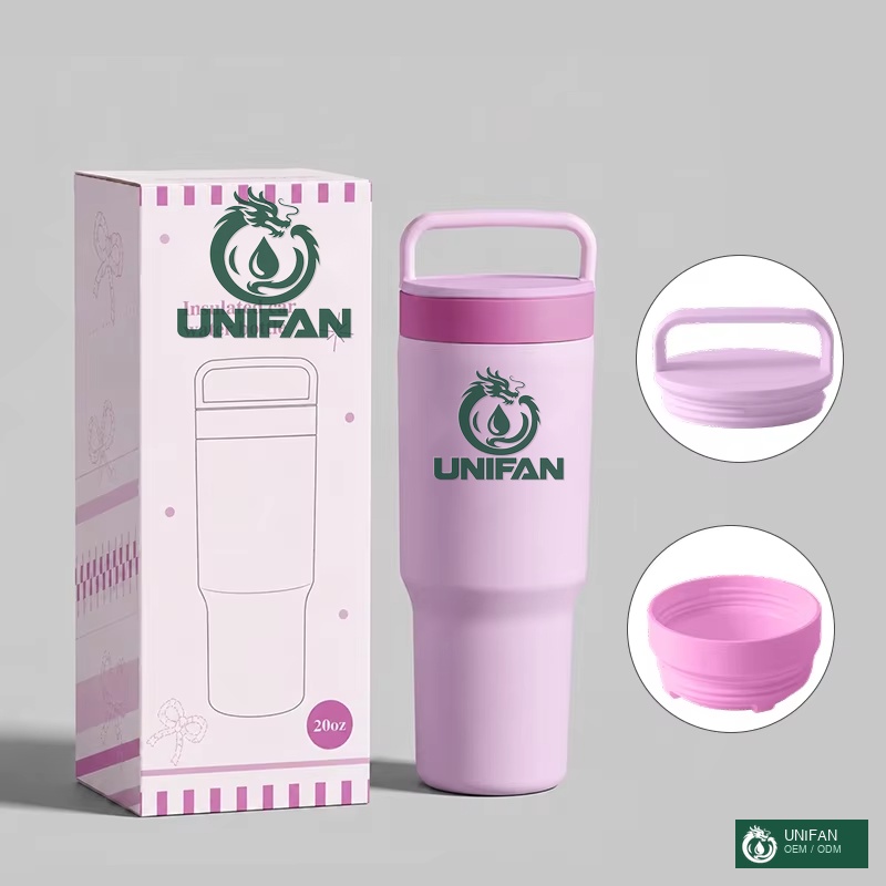 UNIFAN 20oz Stainless Steel Tumbler with Ice Lid Double Wall Vacuum Insulated, 304 Food Grade, BPA Free Custom Logo Camping Travel Car