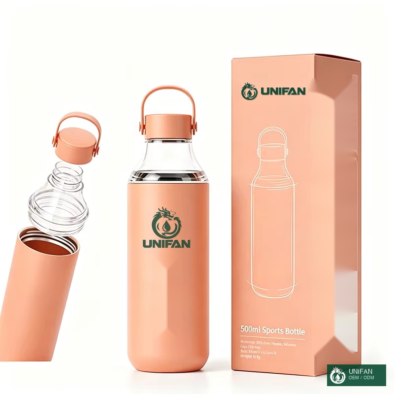 UNIFAN Double Wall Vacuum Insulated Water Bottle 350ml 500ml 304 Stainless Steel Tea Strainer Leakproof BPA Free Handle 24 H Hot Cold