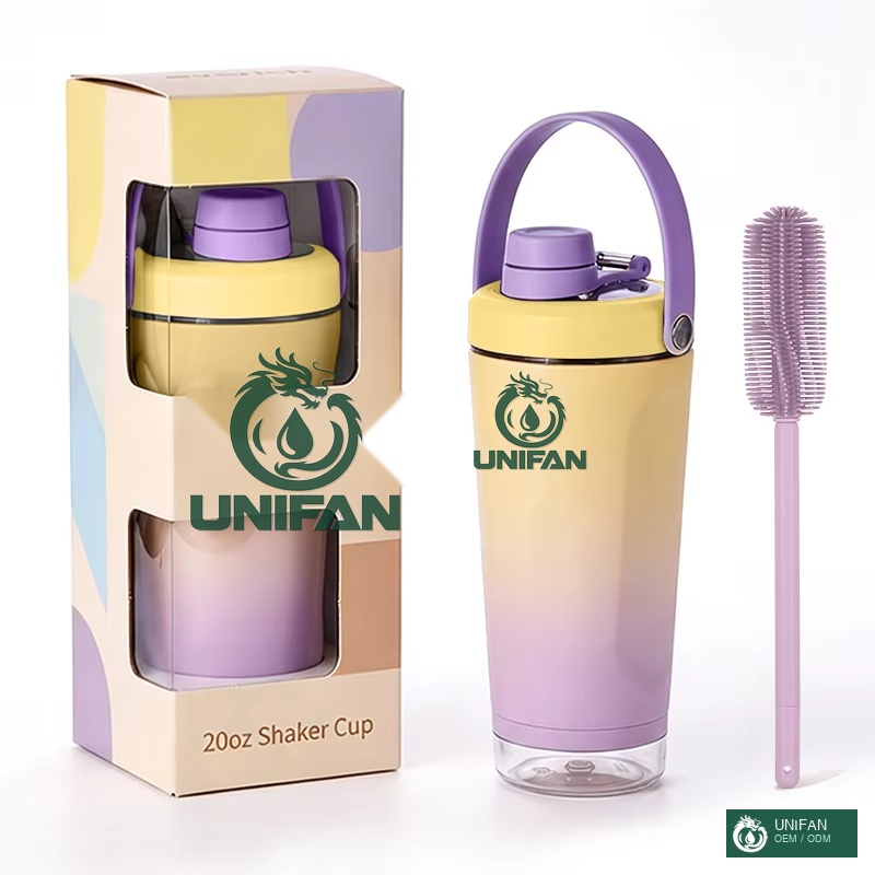 UNIFAN Stainless Steel Vacuum Insulated Shaker Bottle Leakproof Protein Mixer Hot & Cold Upgraded Classic Gym Fitness Outdoor Sports