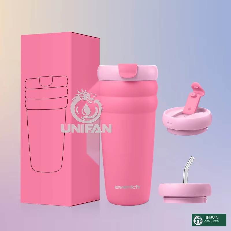 UNIFAN 26oz Insulated Stainless Steel Tumbler with Straw Lid Vacuum Insulated Water Bottle for Travel Eco-friendly Reusable Coffee Cup
